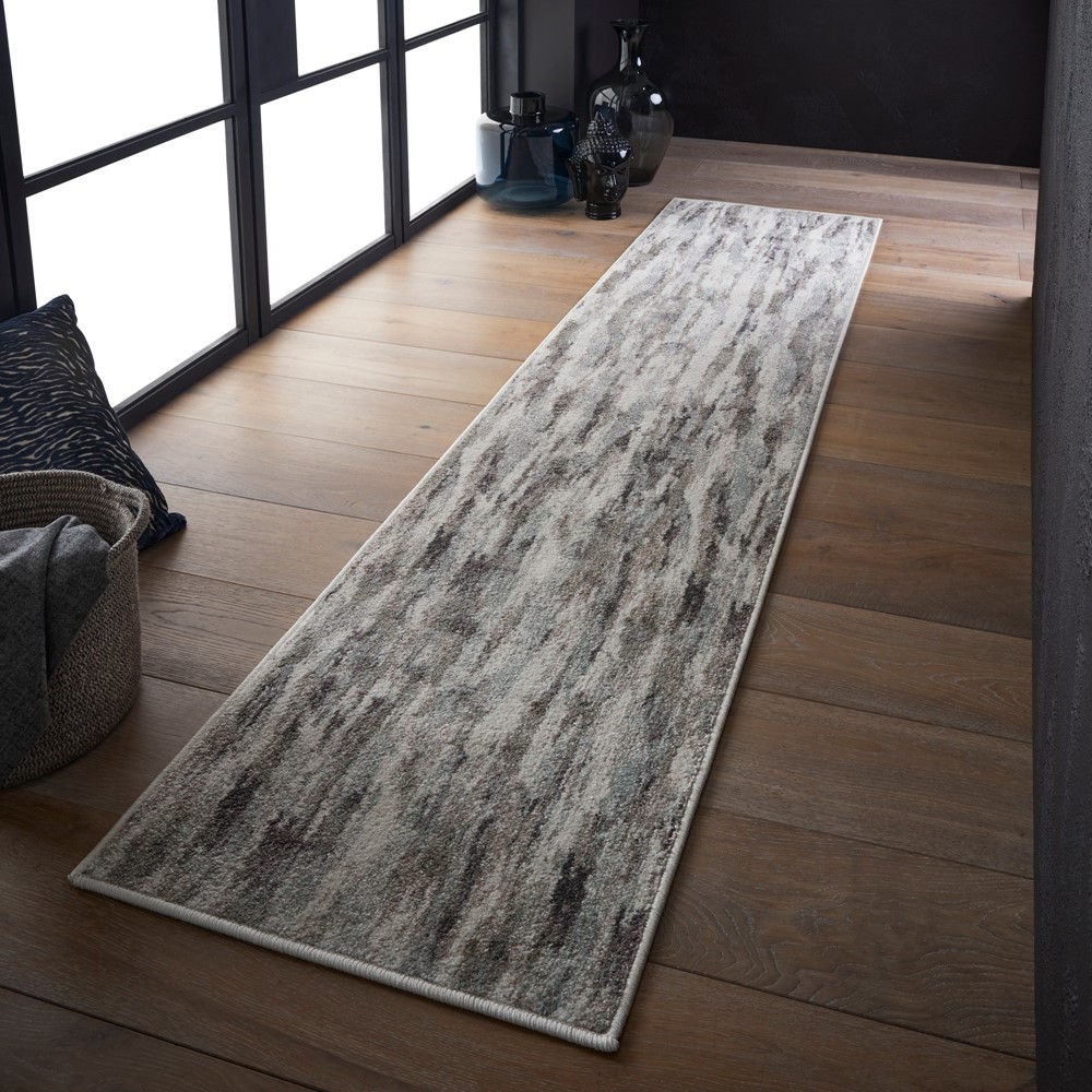 Sanford 8322W Modern Abstract Runner Rug in Grey Multi